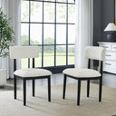 Boucle Upholstered Dining Chairs Set of 2