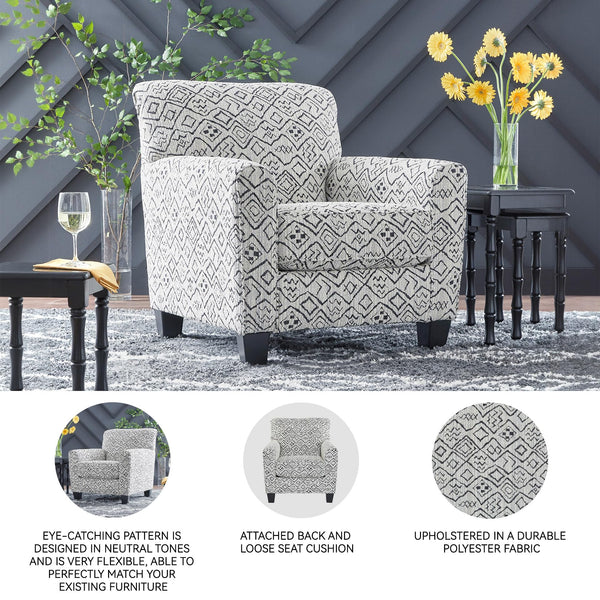 Contemporary Accent Chair – Gray & Black