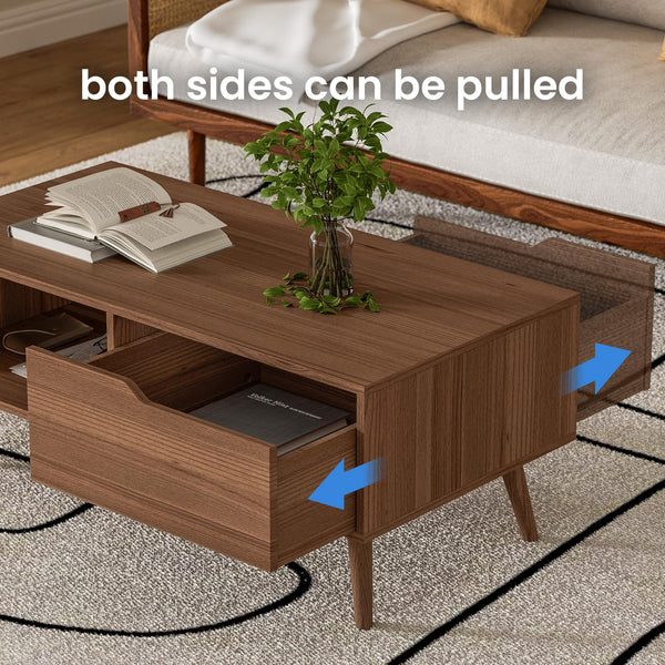 Coffee Table with Drawer & Open Shelf