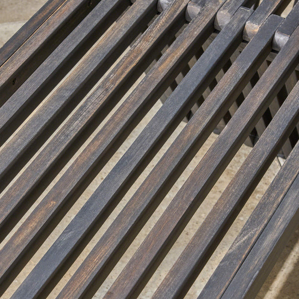 Outdoor Acacia Wood Bench – Dark Gray