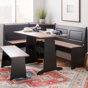 3-Piece Breakfast Nook Dining Set with Hidden Storage Benches