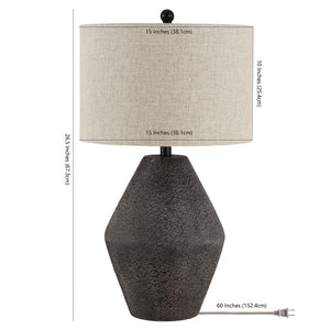 Modern Rustic Table Lamp with Oatmeal Drum Shade