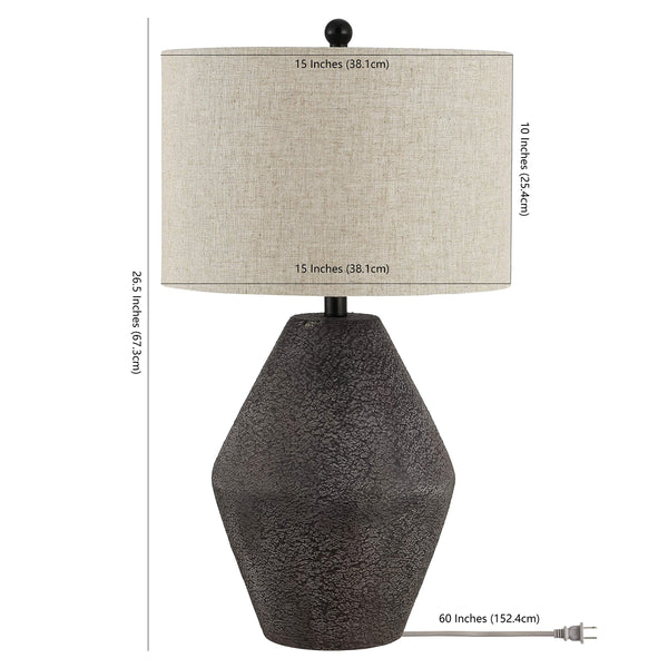 Modern Rustic Table Lamp with Oatmeal Drum Shade