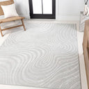High-Low Abstract Striped Indoor Outdoor Area Rug 7'9" x 10'