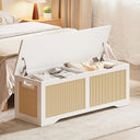 47" Rattan Storage Ottoman Bench with Lid – Large Entryway Trunk & Toy Box