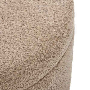 Round Chenille Storage Ottoman with Lift Lid