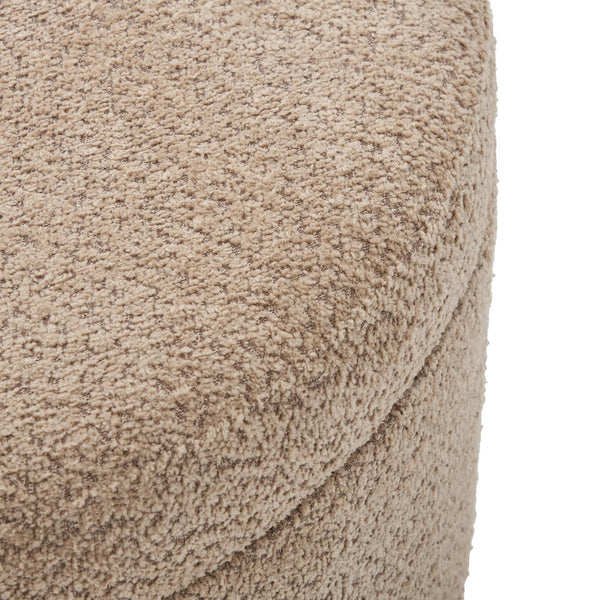Round Chenille Storage Ottoman with Lift Lid