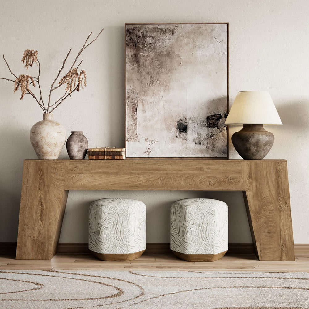 78" Sofa Console Table – Natural Oak