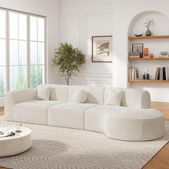 140" Curved Sectional Sofa Set – 7-Seat Modern Cloud Couch with Chaise Lounge