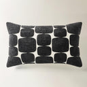 Black Embroidered Velvet Lumbar Throw Pillow 24x14