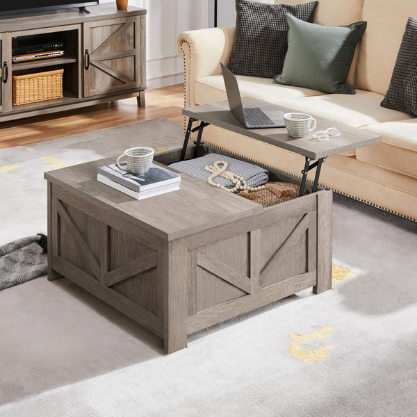 Square Lift Top Coffee Table with Hidden Storage