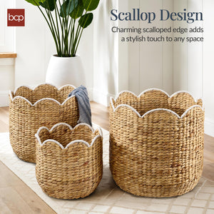 Water Hyacinth Nesting Storage Baskets Set of 3