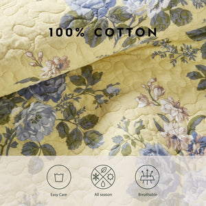 King Quilt Set with Shams – Reversible 100% Cotton Bedding