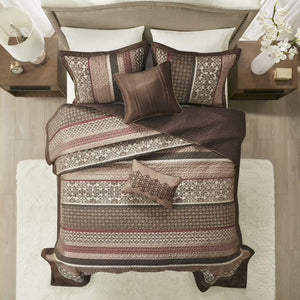 5-Piece Reversible Quilted Bedspread Set – Oversized King & Queen
