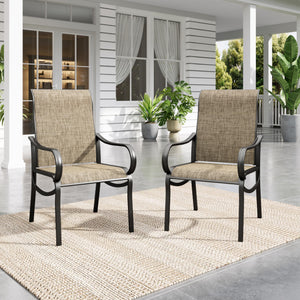 Outdoor Patio Dining Chairs with High Back Textilene