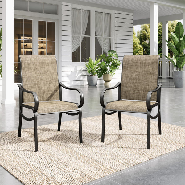 Outdoor Patio Dining Chairs with High Back Textilene