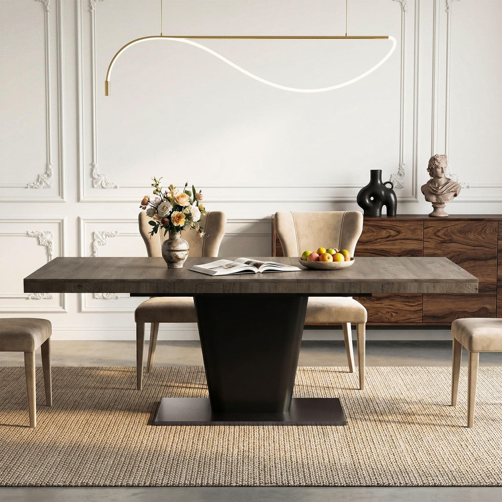 Extendable Dining Table 63 to 78.7 Inch for 4 to 10 People