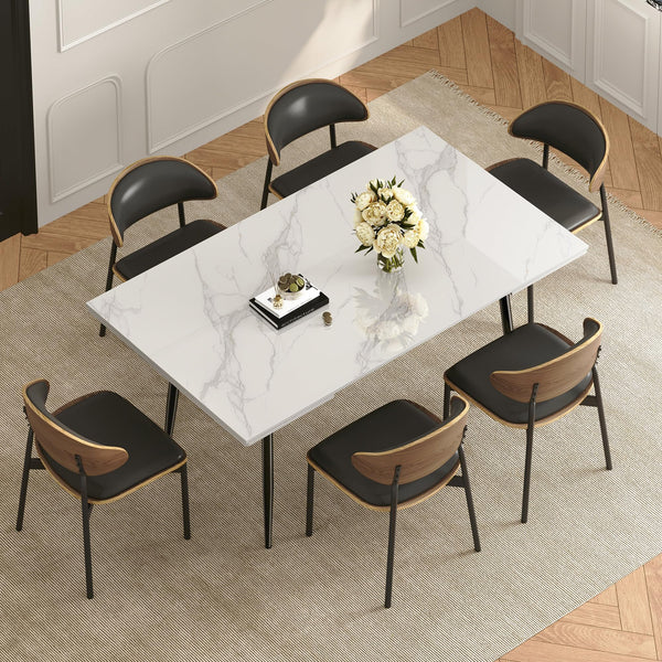 Extendable Sintered Stone Dining Table for 6 to 10 Seats