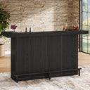 4-Tier Bar Table with Wine Glass Holder & Storage Shelves