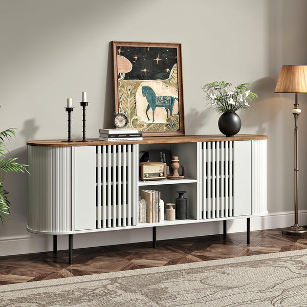 Modern TV Stand for TVs Up to 75" with Adjustable Shelves