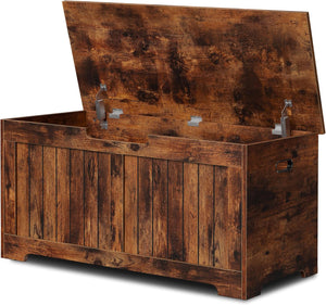Wooden Storage Chest with Safety Hinges & Storage Bench