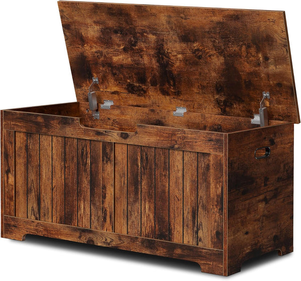Wooden Storage Chest with Safety Hinges & Storage Bench