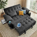 58" Convertible Sleeper Sofa Bed – Pull-Out Loveseat with Adjustable Backrest