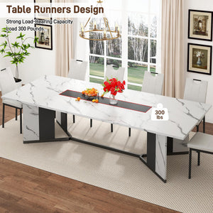 7-Piece Dining Table Set with 6 Leather Chairs – Farmhouse Rectangular Kitchen Table