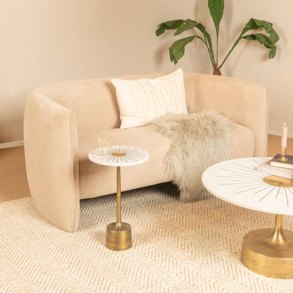 Aluminum & Marble Martini Side Table