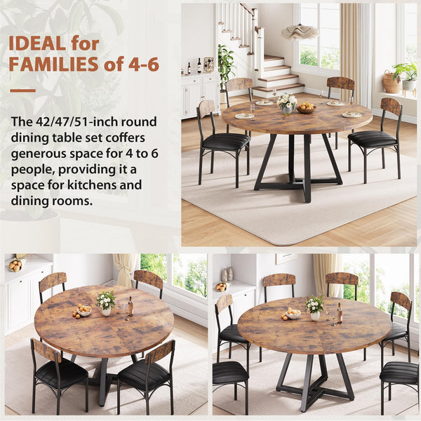 51" Round Dining Table for 6-8