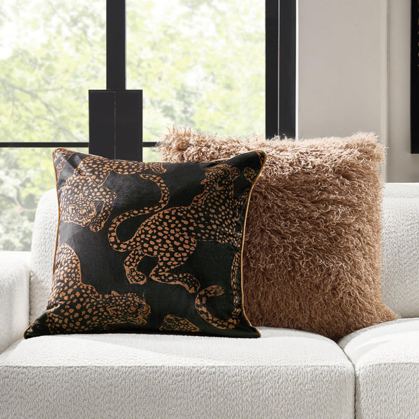 Faux Mongolian Throw Pillow 22"