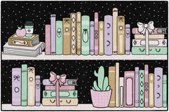 Bookshelf with Dots Educational Area Rug — 5' x 7'6" | Kids Classroom & Playroom