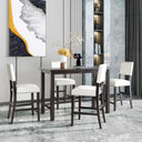 5-Piece Counter Height Dining Set with 4 Upholstered Chairs