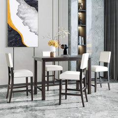 5-Piece Counter Height Dining Set with 4 Upholstered Chairs