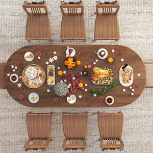 Extendable Oval Dining Table with Storage — Seats 4 to 10