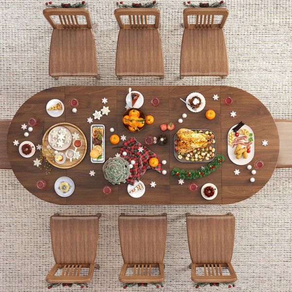Extendable Oval Dining Table with Storage — Seats 4 to 10