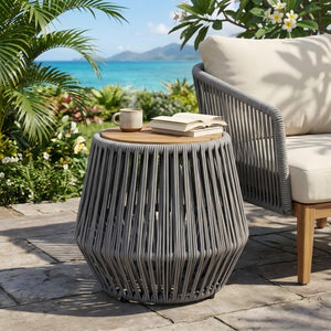 Bohemian Round Outdoor Side Table