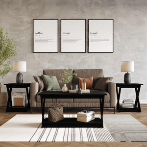 3-Piece Coffee Table Set with Open Shelf Storage