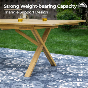 9-Piece Acacia Wood Outdoor Dining Set with Extendable Table