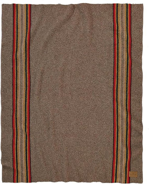 Wool Throw Blanket 54 x 66 Inch — Wool Cotton Blend, Indoor Outdoor