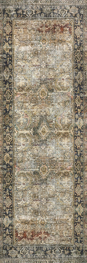 Olive Charcoal Vintage Distressed Area Rug 9'6" x 14'