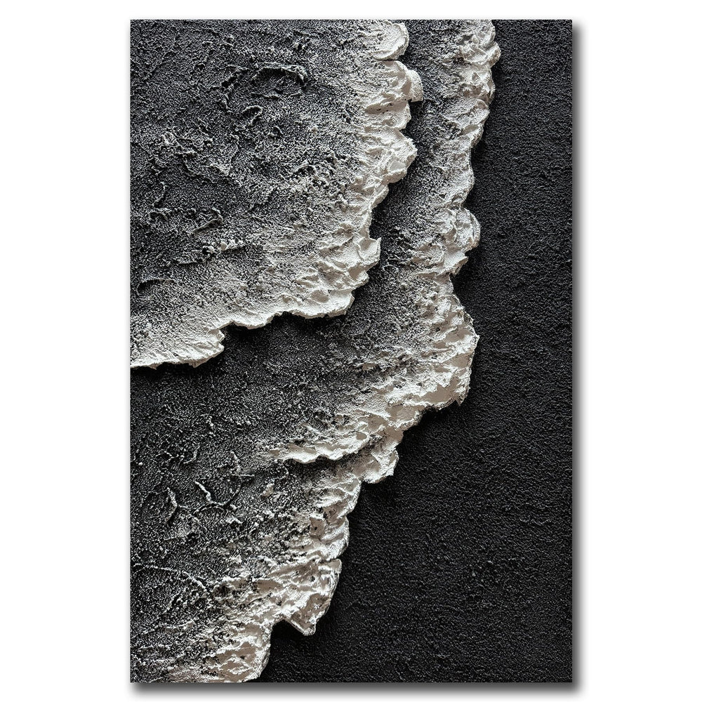 24x36" Hand-Painted 3D Texture Abstract Sea Wave Oil Painting – Modern Minimalist Canvas Wall Art
