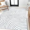 High-Low Abstract Striped Indoor Outdoor Area Rug 7'9" x 10'