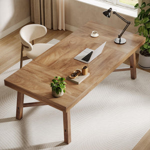 71-Inch Farmhouse Executive Desk with Metal Legs