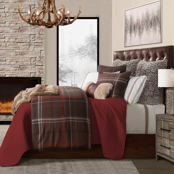 Rustic Plaid Comforter Set with Pillow Shams