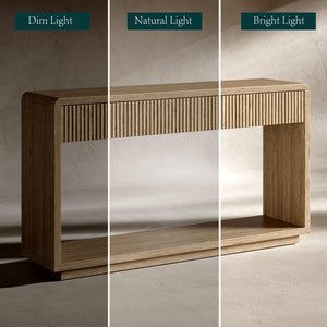 59" Fluted Console Table with Drawers & Storage