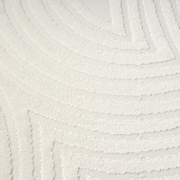 Neutral Cream Area Rug – Half-Moon Design