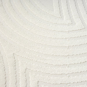 Cream Geometric Area Rug – Modern Semi-Circle Pattern