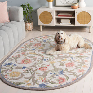 Hand-Hooked Wool Oval Area Rug – 3' x 5' | French Country, Oriental Pattern