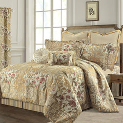 Floral Jacquard Comforter Set — 9-Piece King, Yellow